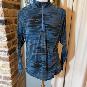 Saxx Blue Camo Quarter-Zip Active Pullover